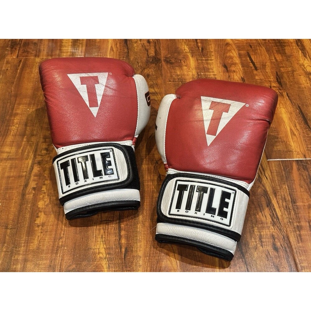 Title Boxing GEL Enforced Lining 16 Oz. Leather Heavy Bag Gloves Size M Medium